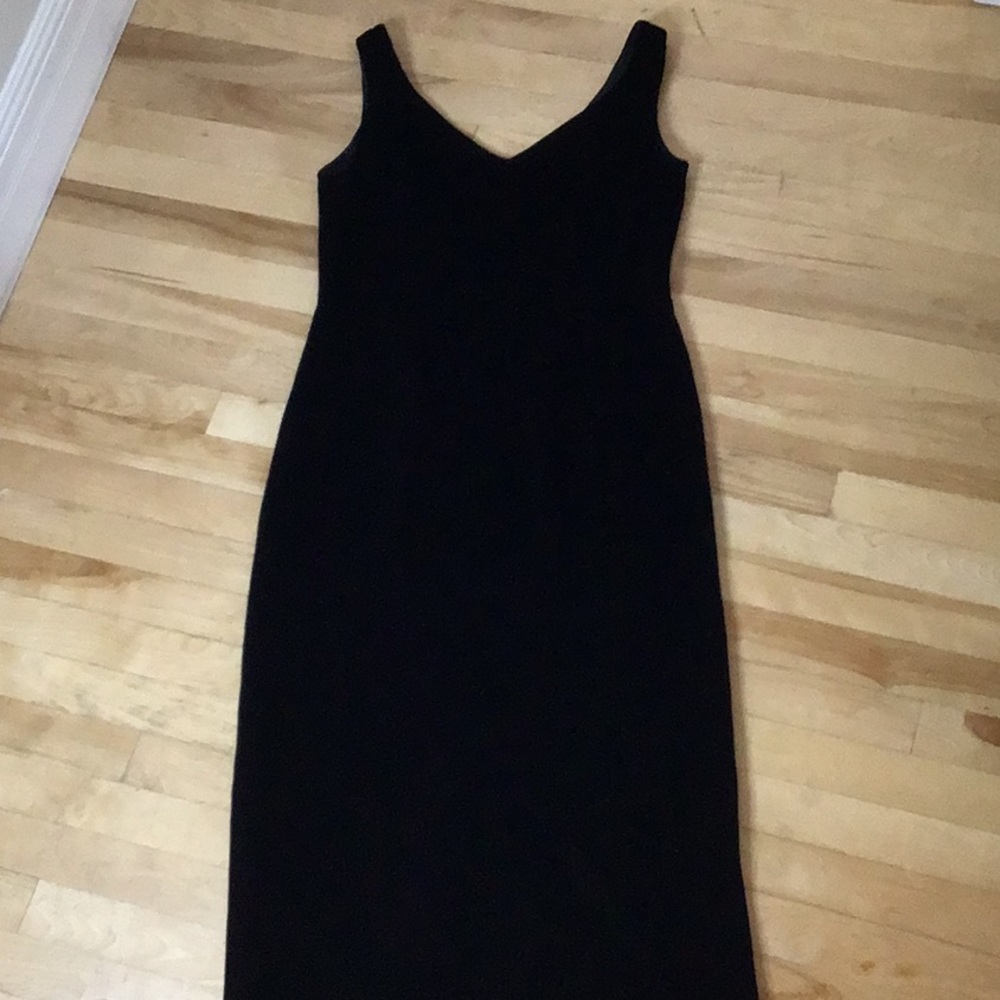 Black velour evening or cocktail dress
